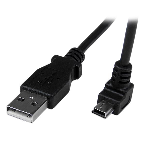 Image of StarTech.com 2m Mini USB Cable - A to Down Angle Mini B