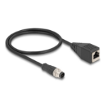 DeLOCK M12 Cable A-coded 8 pin male to RJ45 female PVC 0.5 m