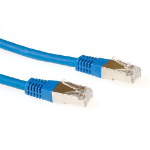 ACT Blauwe 3 meter LSZH SFTP CAT6A patchkabel met RJ45 connectoren
