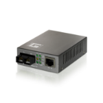 LevelOne RJ45 to SC Fast Ethernet Media Converter, Single-Mode Fiber, 20km, PoE PD