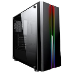 CIT Zoom Mid-Tower Pc Gaming Case, ATX, Rainbow R gb LED Strip Included, Water-Cooling Ready, Excellent Cooling Support, Need a Budget Friendly Rig - Black