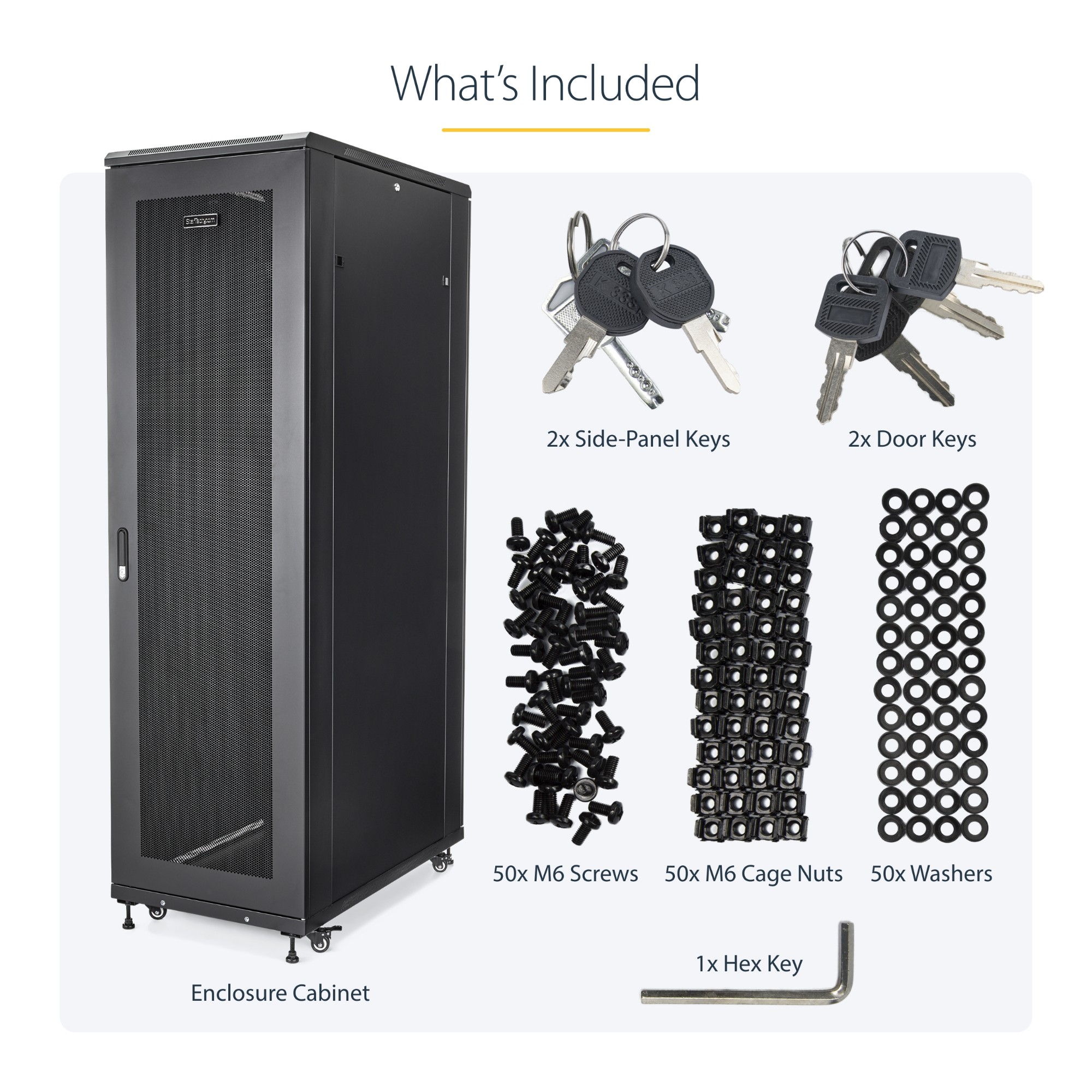 StarTech.com RK4236BKB rack cabinet 42U Freestanding rack Black, 244 in ...