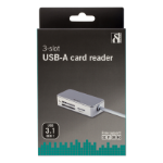 Deltaco UCR-147 kortläsare USB 3.2 Gen 1 (3.1 Gen 1) Type-A Silver, Vit