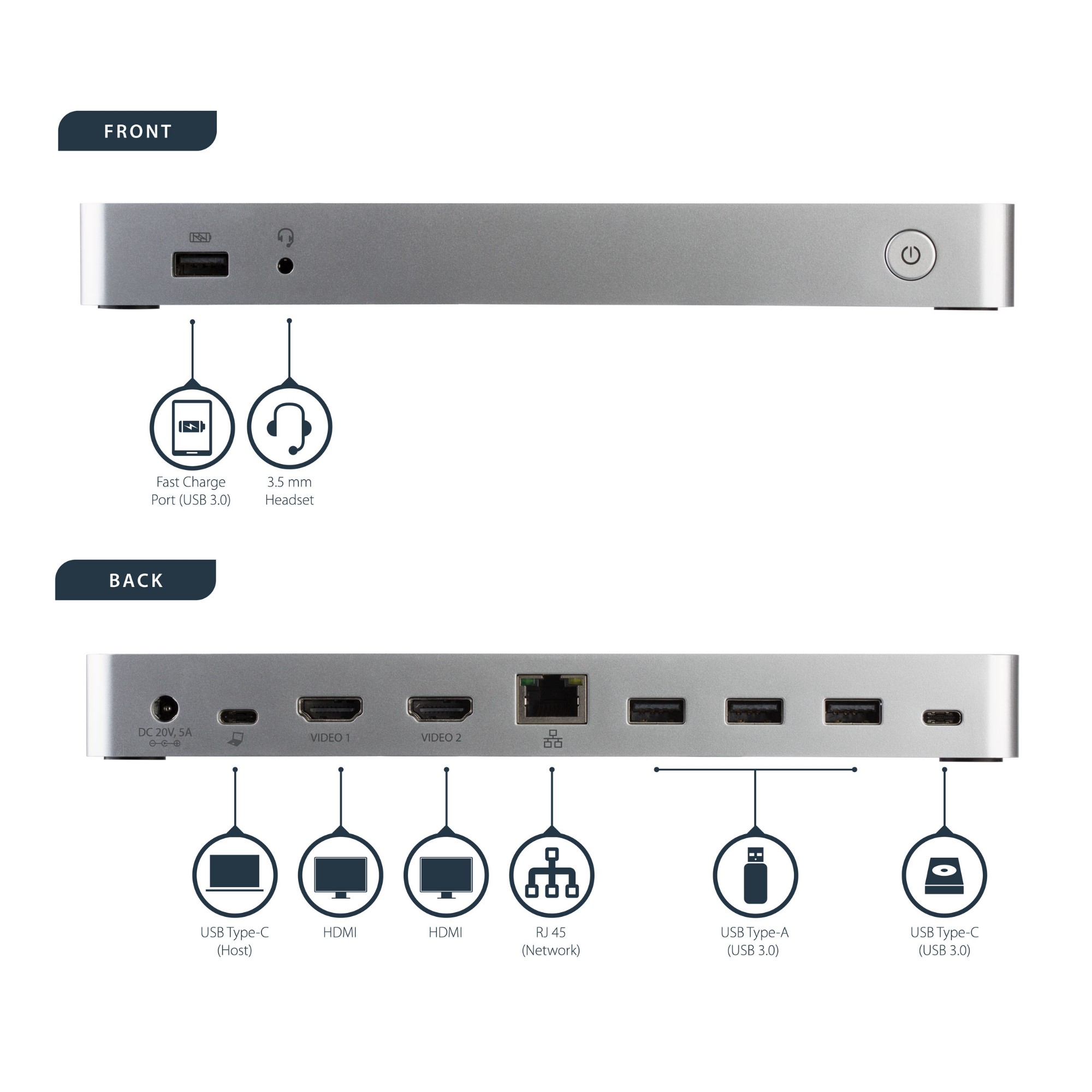 StarTech-com-Dual-Monitor-USB-C-Docking-Station-with-60W-Power-Delivery-for-Windows-Laptops---USB-C-to-HDMI---DVI-Dock---USB-3-1-Gen-1-Type-C-Dock-w--Charging---Thunderbolt-3-Compatible