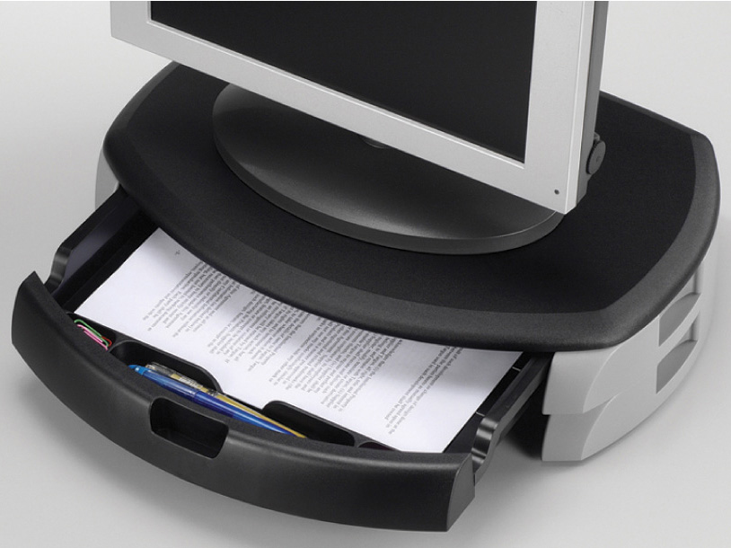 Q-Connect Monitor/Printer Stand with Storage Drawer Black KF20081