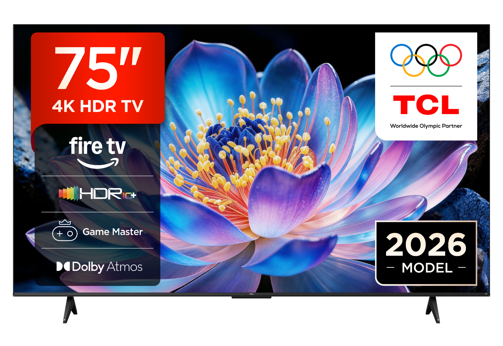 Tcl Black 75V6d-Uk Tv 190.5 Cm (75") 4K Ultra Hd Smart Tv Wi-Fi 3