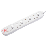 MASTERPLUG 2m 4-Socket 13A Individually Switched Surge Extension Lead White