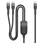 Verbatim Sync & Charge C to C+C 100W 150cm - Grey