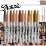 Sharpie 2154107 marker 12 pc(s) Fine tip Beige, Brown, Multicolour