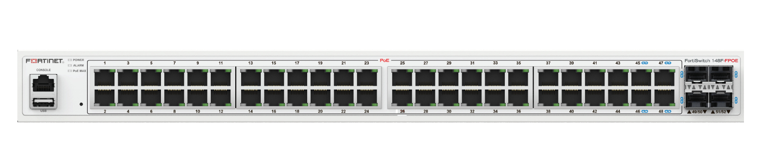 Photos - Switch Fortinet FortiSwitch-148F-FPOE is a performance/price competitive L2+ FS-1 