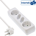 InLine Socket strip, 4-way, 2x CEE7/3 + 2x Euro CEE 7/16, white, 1.5m