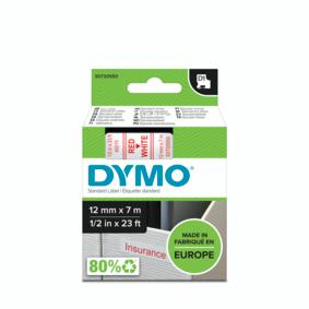 Dymo 45015 D1 LabelMaker Tape 12mm x 7m Red on White S0720550