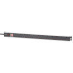 Intellinet 19" 1U PDU 12-way UK, Vertical type, With switch and overload protection, Rackmount, Power Distribution Unit, UK 3-pin outlets, 1.8m power cord, output