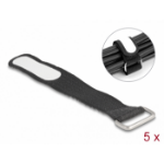 DeLOCK Hook-and-loop cable tie with loop and label tap L 127 x W 20 mm black 5 pieces