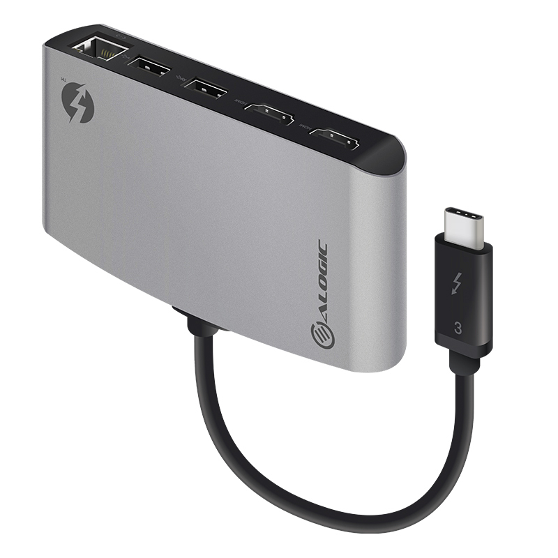Image of ALOGIC ThunderBolt 3 Dual HDMI PORTABLE Docking Station with 4K -...