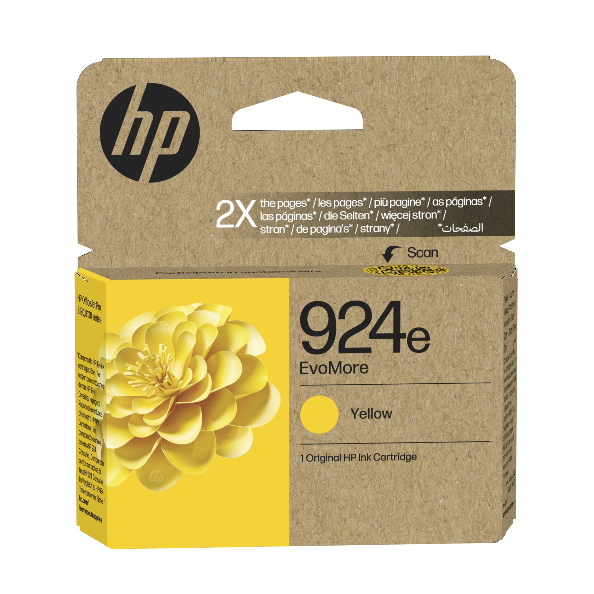 HP 4K0U9NE/924E Ink cartridge yellow EvoMore. 800 pages ISO/IEC 19752