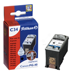 Pelikan 4103192/C34 Ink cartridge black, 250 pages 20ml (replaces Canon PG-40) for Canon Fax JX 200/Pixma IP 1600/Pixma IP 2200/Pixma IP 2500/Pixma IP 2600