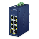 PLANET IP30 ?Compact size 6-Port IGS-820TF Unmanaged Gigabit Ethernet (10/100/1000) Blauw