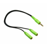 Andrea Communications Y-100 audio cable 3.5mm Black, Green