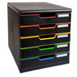 Exacompta 301914D desk tray/organizer Polystyrene Black, Multicolour -