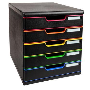 Image of Exacompta 301914D desk tray/organizer Polystyrene Black, Multicolour