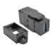 Tripp Lite U325-000-KP-BK USB 3.0 All-in-One Keystone/Panel Mount Coupler (F/F), Black