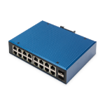 Digitus 16 Port Gigabit Ethernet Network Switch, Industrial, Unmanaged, 2 SFP Uplink
