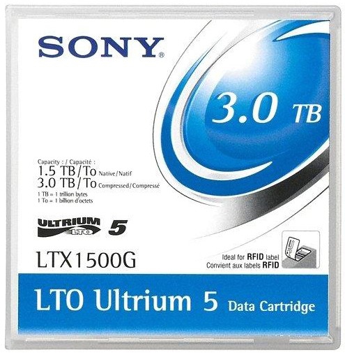 Image of Sony LTX1500GN backup storage media Blank data tape 1.5 TB LTO 1.27 cm