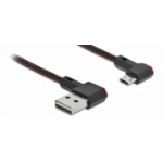 DeLOCK EASY-USB 2.0 Cable Type-A male to EASY-USB Type Micro-B male angled left / right 1 m black