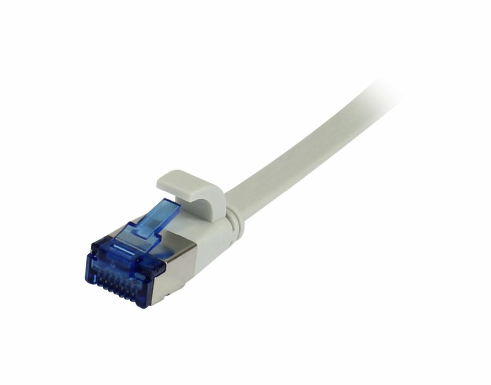 EU Product - Patchkabel RJ45 Cat6a 500Mhz grau U/FTP flach TPE Superflex AWG32 - Cable - Network thumbnail