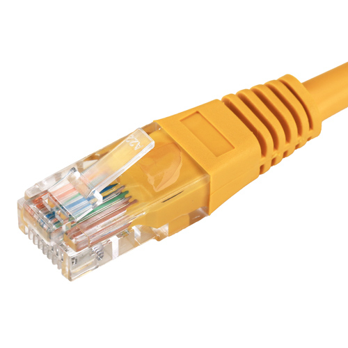 Cablenet 10m Cat5e RJ45 Yellow U/UTP PVC 24AWG Flush Moulded Booted Patch Lead