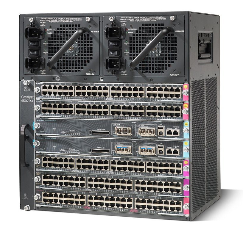 Cisco 4507R-E, Refurbished network equipment chassis 11U Black