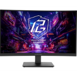 Asrock Phantom Gaming PG27QRT1B 27 Inch QHD (2560 x 1440) Curved 1500R VA Gaming Monitor, 180Hz 1ms (MPRT) Response Time, 2 x HDMI 2.0, 1 x DisplayPort 1.4, 1 x Headphone Out