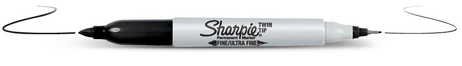 Photos - Felt Tip Pen Sharpie Twin Tip permanent marker Fine tip Black 12 pc(s) S0811100 