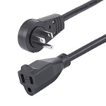 StarTech.com 10ft (3m) Power Extension Cord - 360; Rotating Flat Plug Extension Cord - NEMA 5-15P to NEMA 5-15R, 16 AWG, 125V/13A - Black Short 3-Prong Power Extender Cable - UL Certified