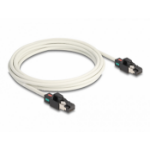 DeLOCK Network Cable RJ45 plug to plug Cat.6A S/FTP with rotatable colour clips 3 m white