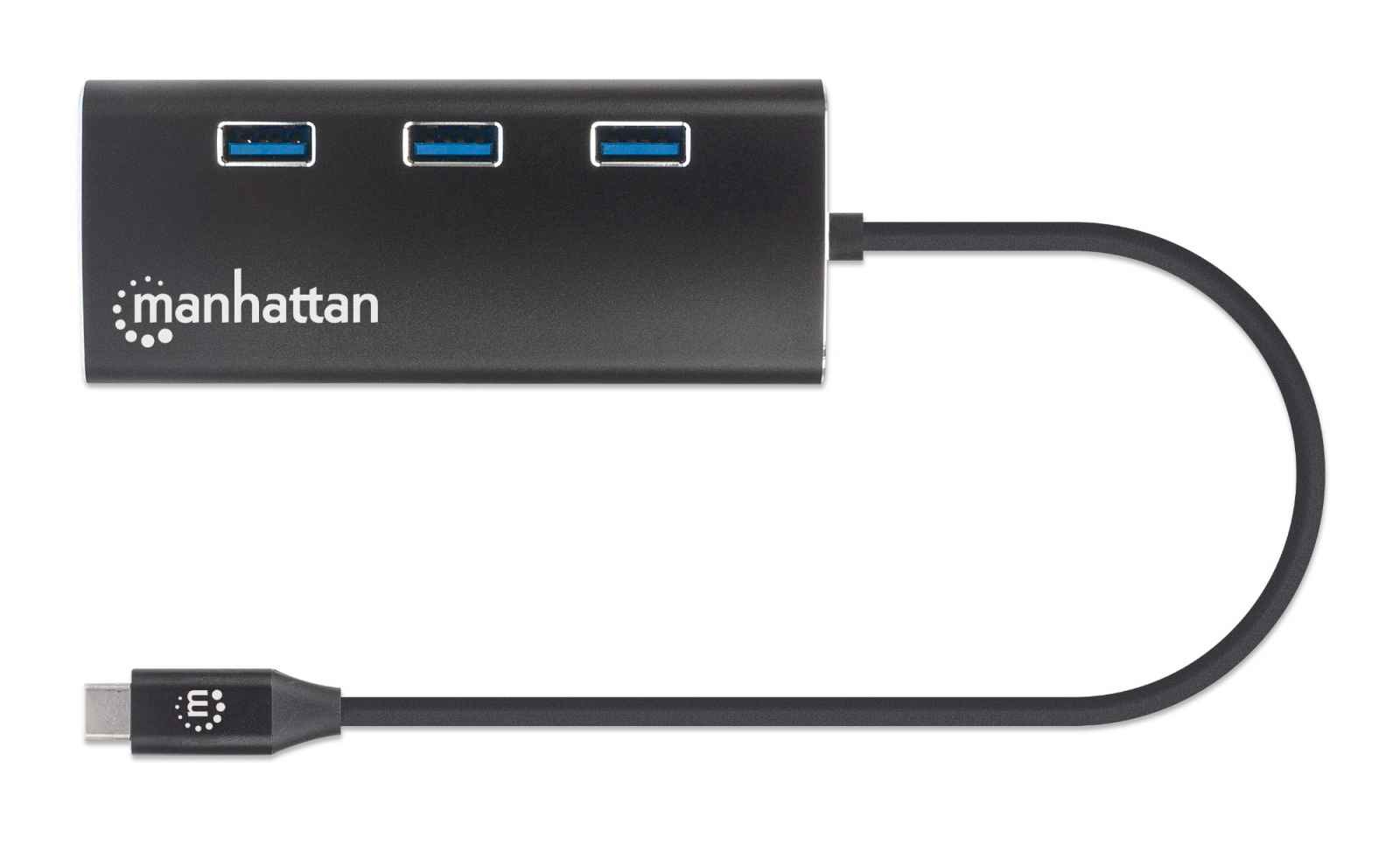 Manhattan USB-C Hub/Dock/Converter, USB-C to USB-C (including Power Delivery), HDMI 4K, 3x USB-A and Gigabit RJ45 Ports with Card Reader, Male to Females, 5 Gbps (USB 3.2 Gen1 aka USB 3.0), HDMI 4K@30Hz, 1x Ethernet 10/100/1000 Mbps network, SD/Micro SD,