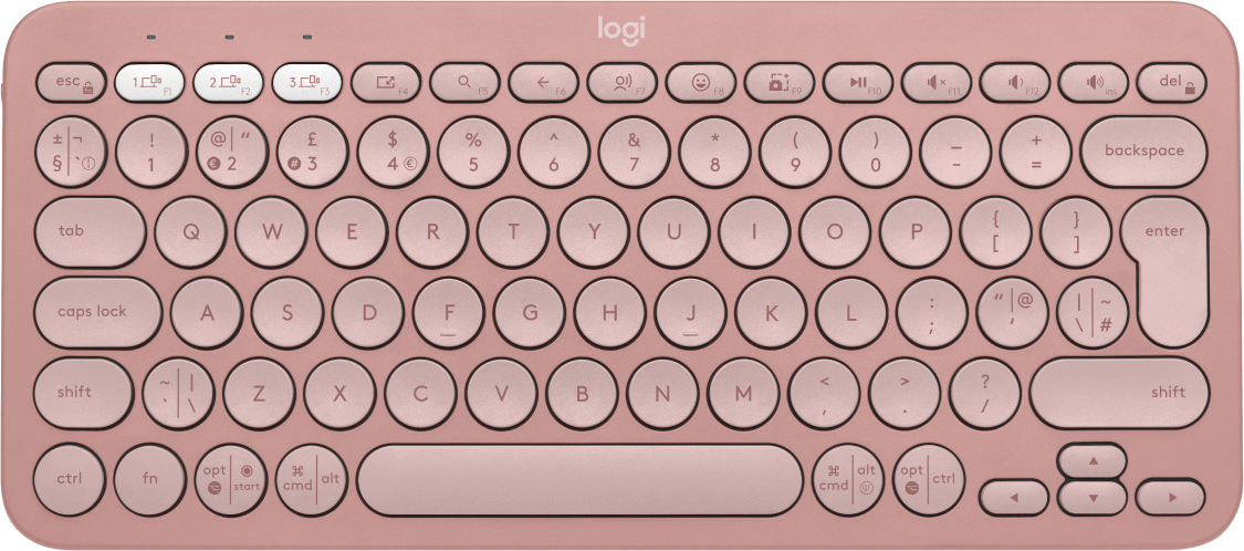 Logitech Pebble Keys 2 K380s keyboard Universal RF Wireless + Bluetooth QWERTY UK English Pink