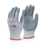 BEESWIFT NITRILE FOAM NYLON GLOVE 07 S