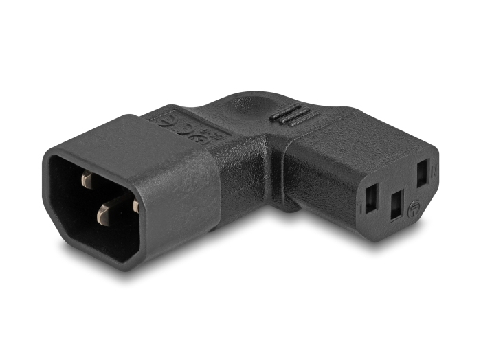 DeLOCK Power Adapter IEC 60320 - C14 to C13, male / female, 10 A, 90Â° left / right angled