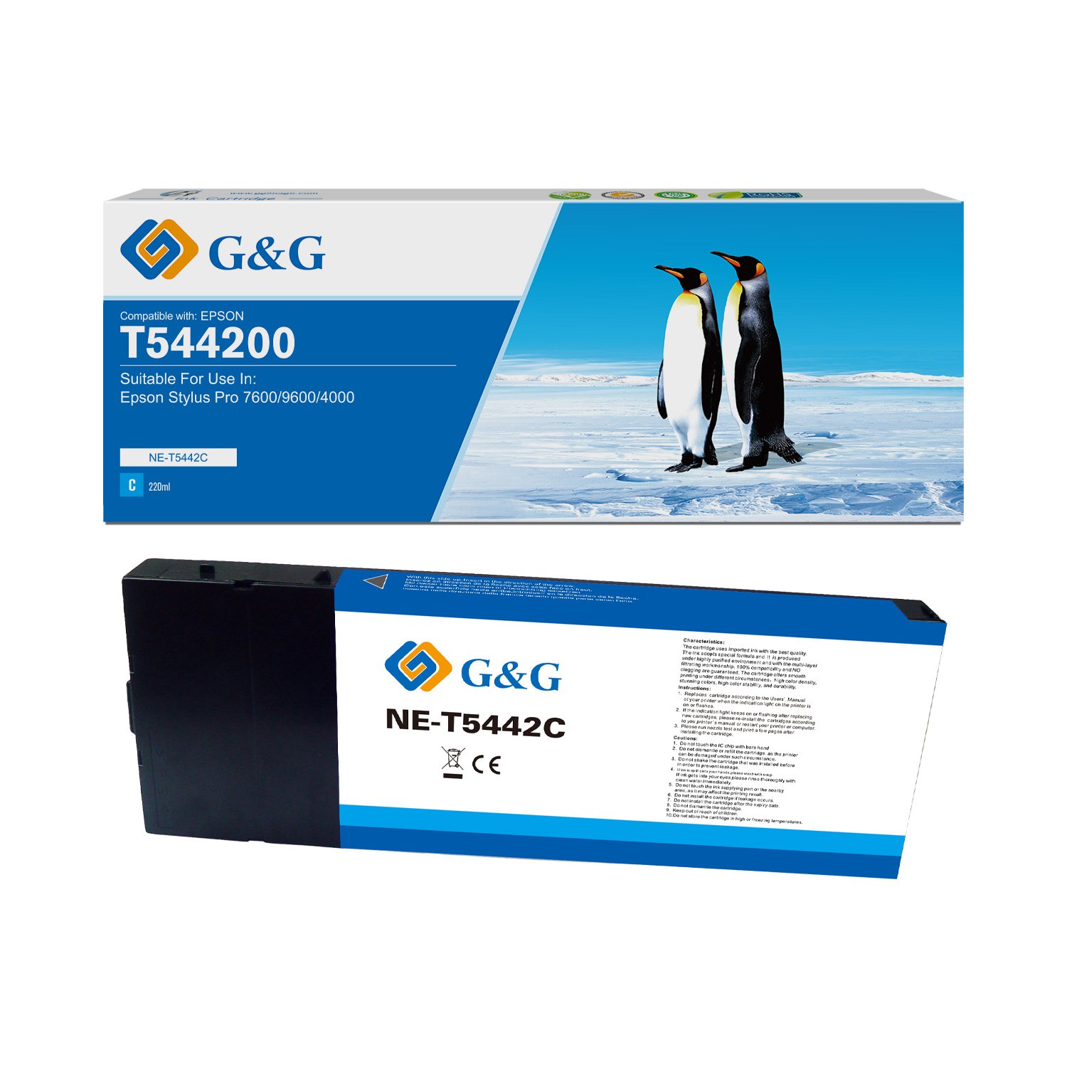 Image of CTS Wholesale Compatible Epson Stylus Pro 9600 Cyan Ink T544200 220ml