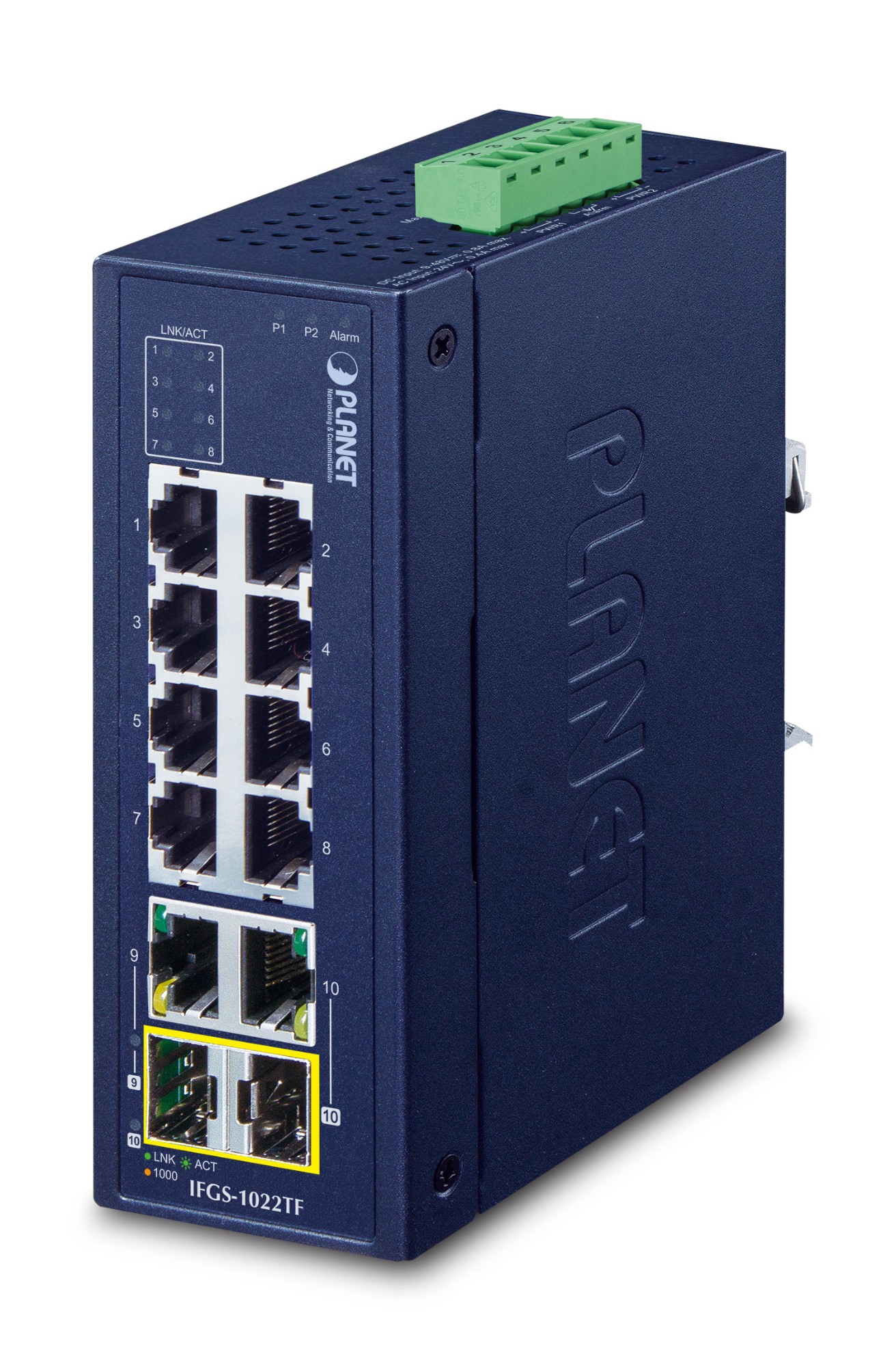PLANET Industrial 8-Port 10/100TX + Unmanaged Fast Ethernet (10/100) B