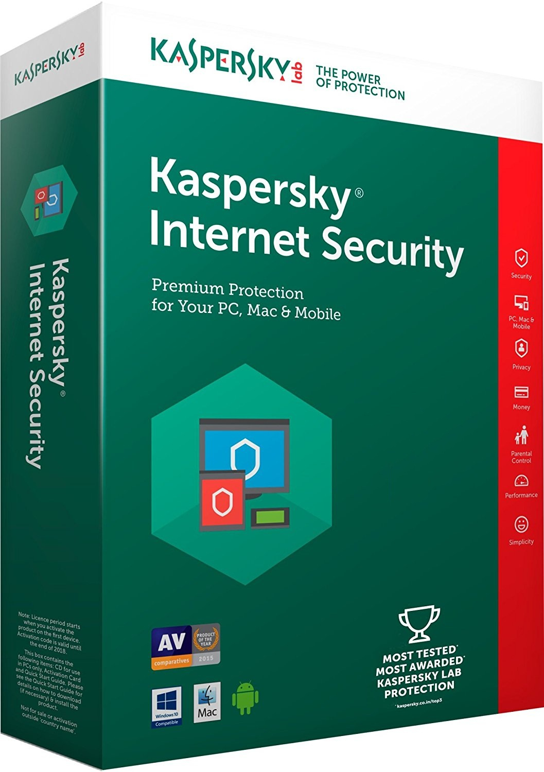 Kaspersky Lab Internet Security 2019 1 license(s) 1 year(s)
