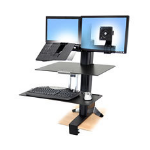 Ergotron WorkFit-S, LCD & Laptop with Worksurface+ Black Multimedia stand