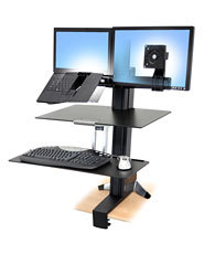 Ergotron WorkFit-S, LCD & Laptop with Worksurface+ Black Multimedia stand