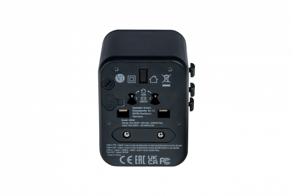 Image of Verbatim 49544 power plug adapter Universal Black