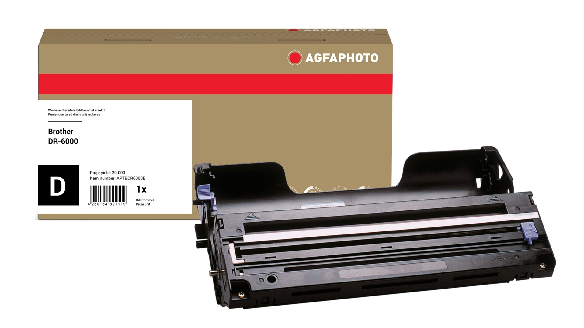 AgfaPhoto Compatible Drum Unit. Replacement for Brother DR-6000. 20000