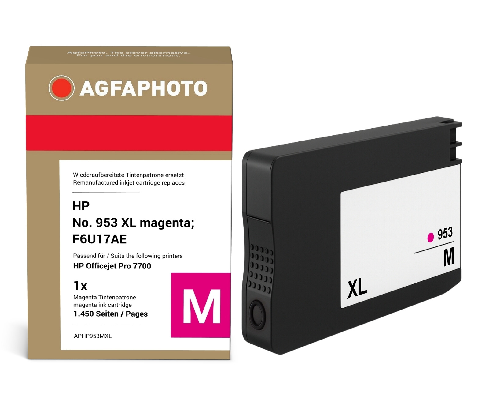 Image of AgfaPhoto Compatible Ink Cartridge. Magenta. Replacement for HP No. 95