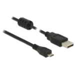 DeLOCK 3m, USB 2.0-A/USB 2.0 Micro-B USB cable USB A Micro-USB B Black