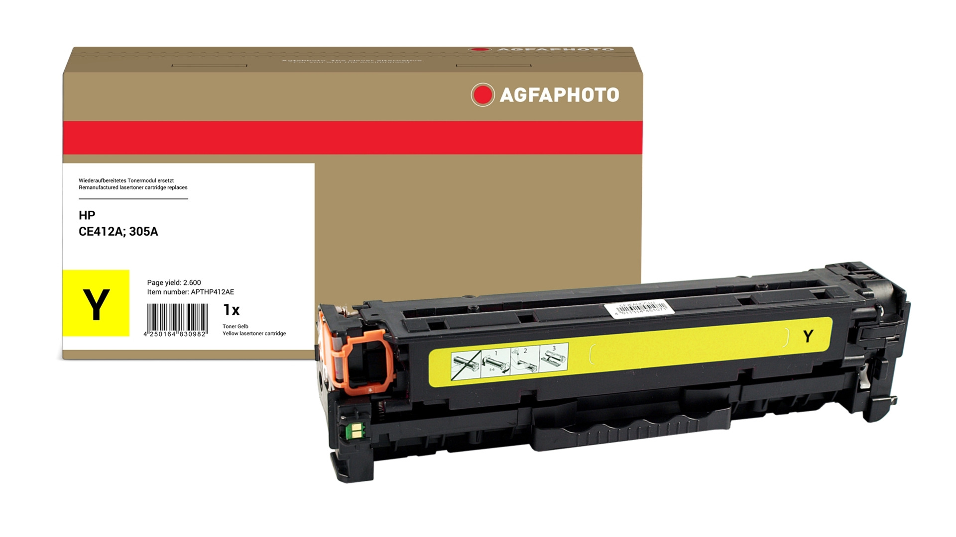 AgfaPhoto Compatible Toner Cartridge. Yellow. Replacement for HP CE412